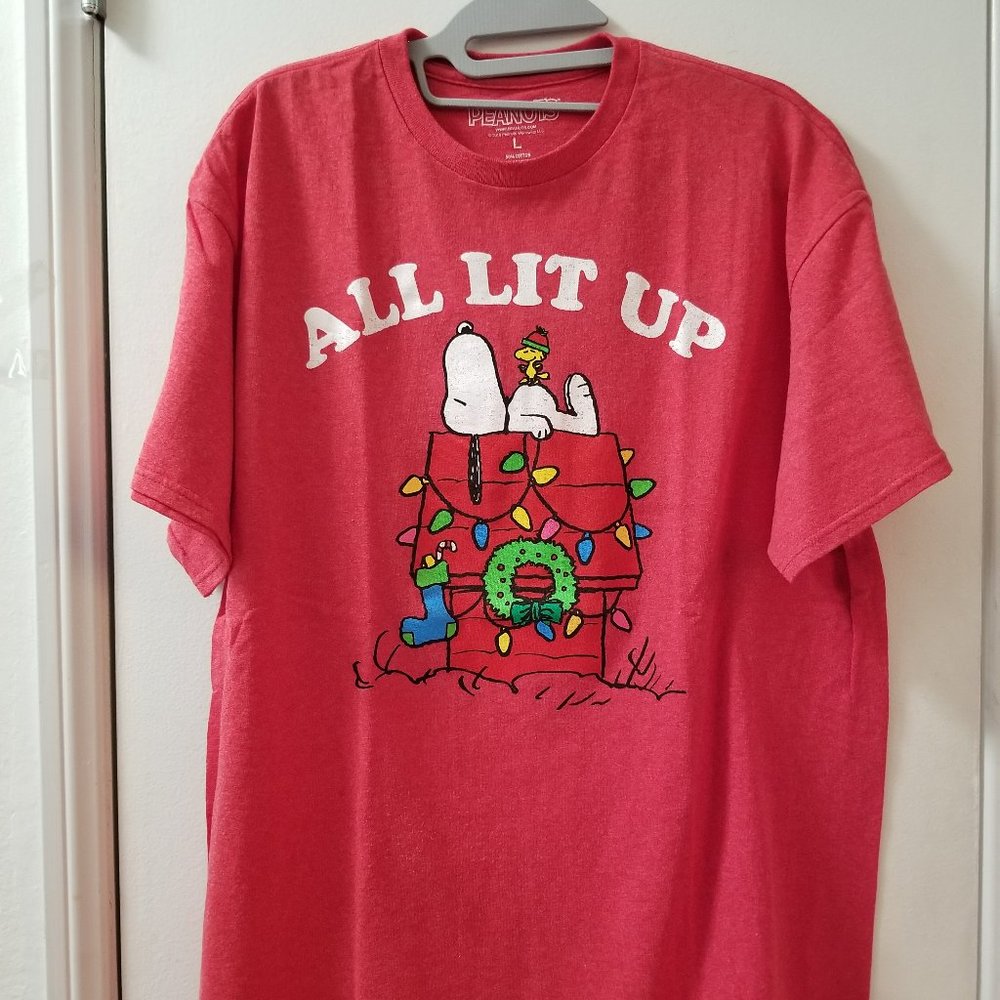 All Lit up Snoopy Holliday tee shirt